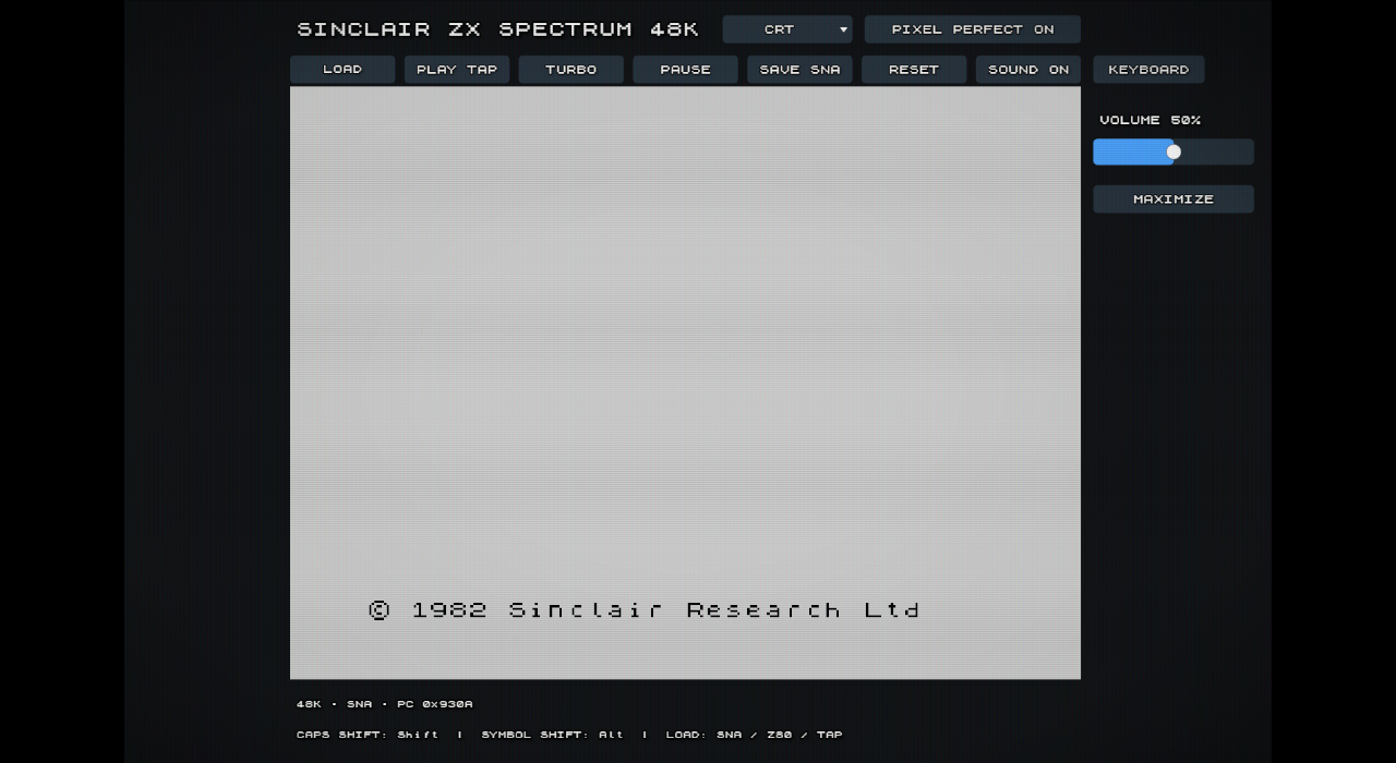 Captura de ZX SPECTRUM 48K EMULATOR