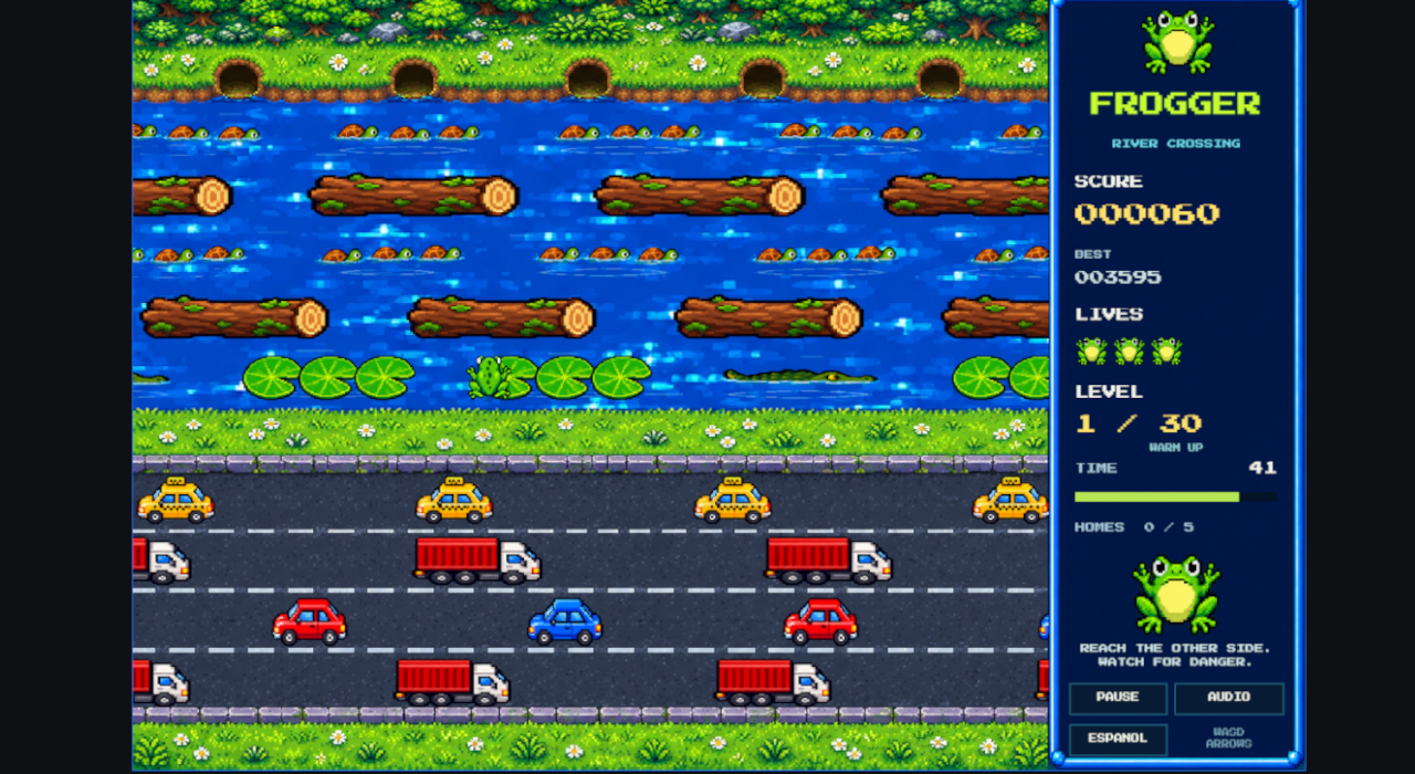 Captura de Frogger: Cruza el Río