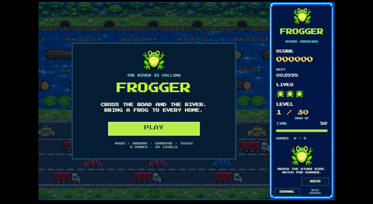 Captura de Frogger: Cruza el Río