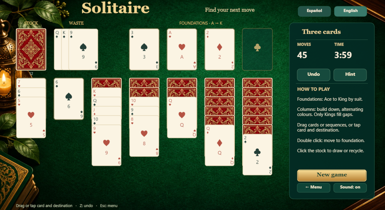 Captura de Solitario Classic