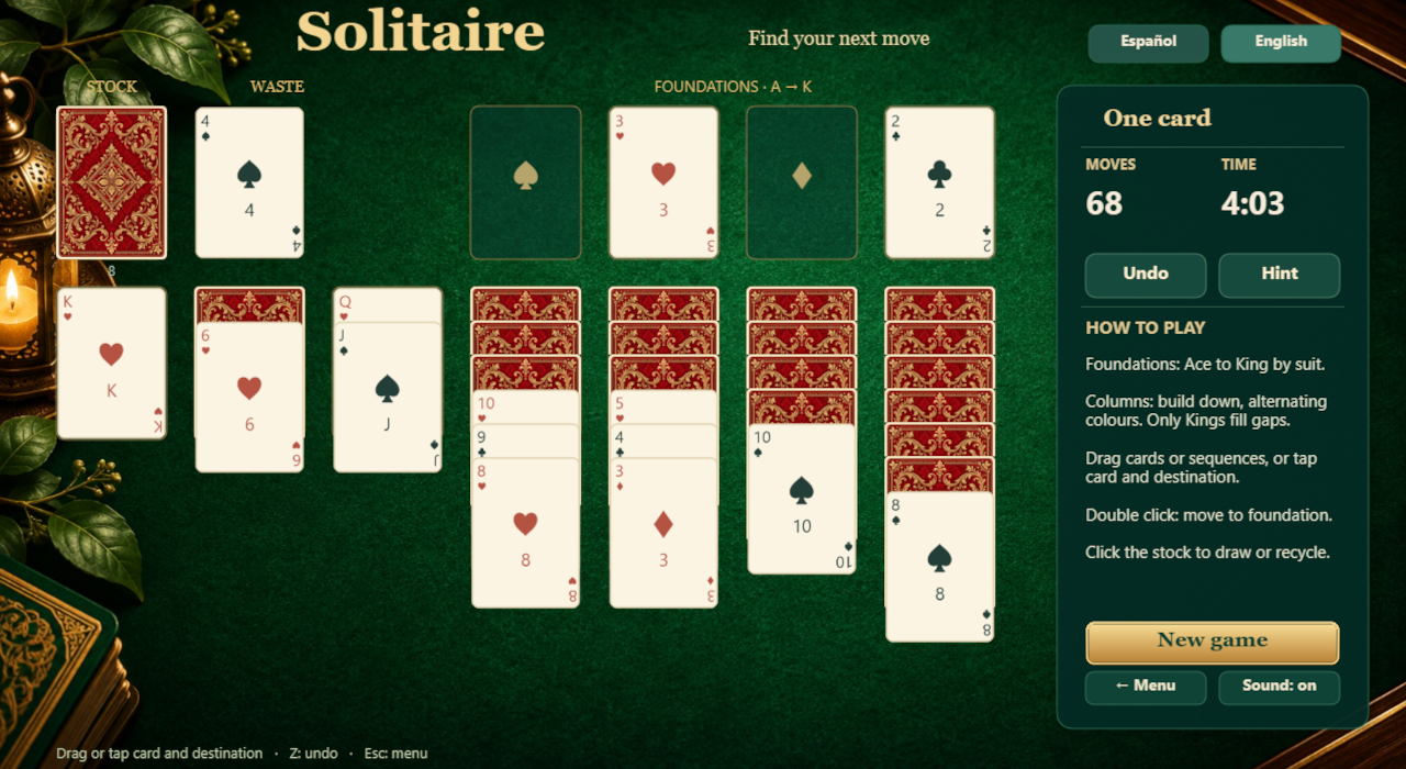 Captura de Solitario Classic